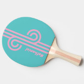 Retro South Beach Stripe Loop met naam Tafeltennisbatje (Zijkant)