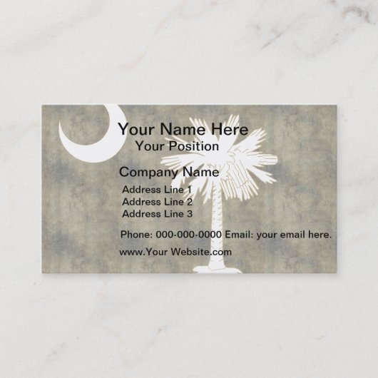 Retro  South Carolina Flag Visitekaartje (Voorkant)