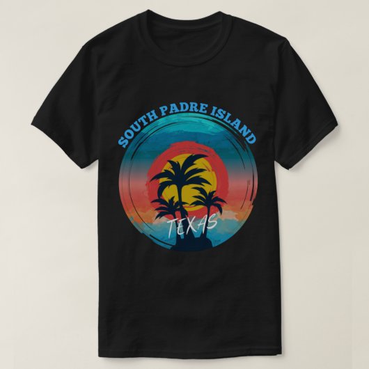 Retro South Padre Island Texas Sunset Souvenir (1) T-shirt (Design voorkant)