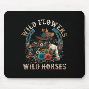 Retro Southern Sunset Cowgirl Wilde Bloemen - Wild Muismat