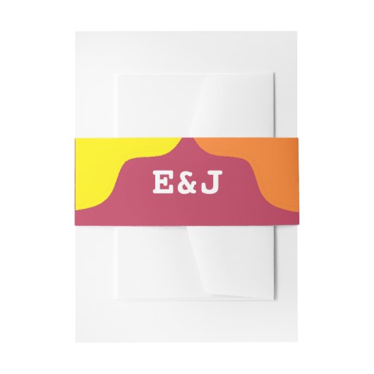 Retro Southwestern Sunrise Wedding Uitnodigingen Wikkel (Voorkant Voorbeeld)