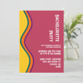 Retro SouthWestern Waves Bachelorette Party Kaart (Staand voorkant)