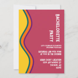 Retro SouthWestern Waves Bachelorette Party Kaart