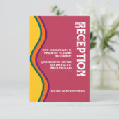 Retro Southwestern Waves Weddenschappen Reception Informatiekaartje (Staand voorkant)