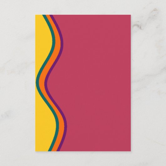 Retro Southwestern Waves Weddenschappen Reception Informatiekaartje (Achterkant)