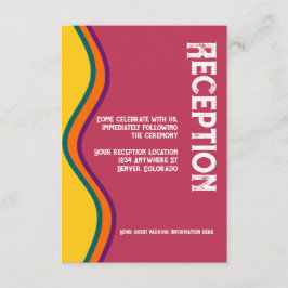Retro Southwestern Waves Weddenschappen Reception Informatiekaartje