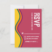 Retro Southwestern Waves Wedding RSVP Kaartje (Voorkant)