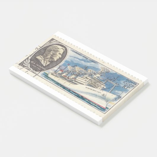 Retro Sovjet postzegel met schip Cosmonaut Post-it® Notes (Schuin)