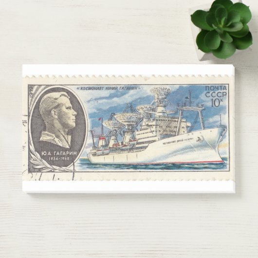 Retro Sovjet postzegel met schip Cosmonaut Post-it® Notes (Kantoor)