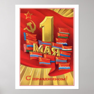 Retro Sovjet - Unie 1 mei Arbeidsdag Poster
