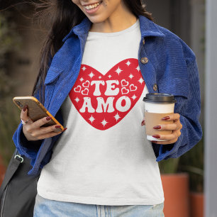 Retro Spaans Ik hou van je de Amo Red Valentijn T-shirt