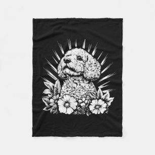 Retro Spaans Water Hondenliefhebber Tattoo Stijl _ Fleece Deken