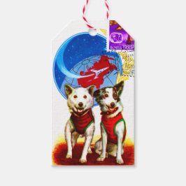 RETRO SPACE AGE ( ASTRONAUTHONDEN) CADEAULABEL