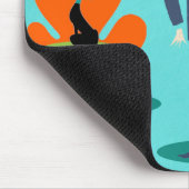 Retro Space Age Cartoon Couple Mousepad Muismat (Hoek)