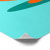 Retro Space Age Cartoon Couple Poster (Hoek)