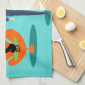 Retro Space Age Cartoon Kitchen Towel Theedoek (Quarter Fold)
