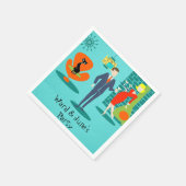 Retro Space Age Cartoon Koppel Cocktail servetten (Hoek)