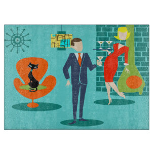 Retro Space Age Cartoon Snijplank