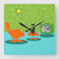 Retro Space Age Kat Acrylwand