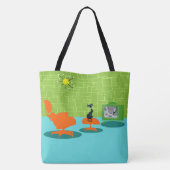 Retro Space Age Kat Canvas tas (Achterkant)