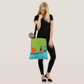 Retro Space Age Kat Canvas tas (Op model)
