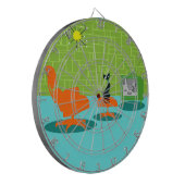 Retro Space Age Kat Dart Board Dartbord (Voorkant Links)