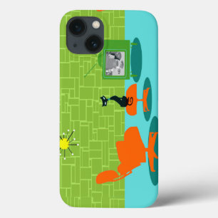 Retro Space Age Kat iPhone 6 Hoesje