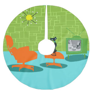 Retro Space Age Kat kerstboomrok Kerstboom Rok