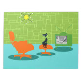 Retro Space Age Kat-laptop Notitieblok (Voorkant)