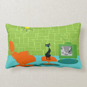 Retro Space Age Kat Lumbar Pillow Kussen