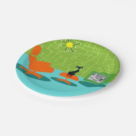 Retro Space Age Kat Paper Bord (Gekanteld)