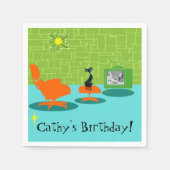 Retro Space Age Kat Papieren servetten (Voorkant)