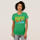 Retro Space Age Kat T-Shirt (Voorkant volledig)