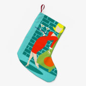 Retro Space Age Martini Woman Kerststop Kleine Kerstsok (Voorkant (Hangend))