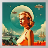 Retro Space Age Miami Poster (Voorkant)