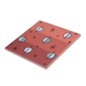 Retro Space Age Planets Stars Salmon Roze Tegeltje (Zijkant)