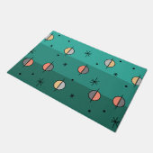 Retro Space Age Planets Stars Turquoise Deurmat (Schuin)