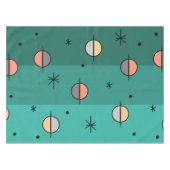 Retro Space Age Planets Stars Turquoise Tafelkleed (Voorkant (Horizontaal))