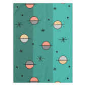 Retro Space Age Planets Stars Turquoise Tafelkleed (Voorkant)