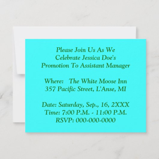 RETRO SPACE-AGE SUN-BURSTS & TURQUOISE INVITATIES KAART (Achterkant)