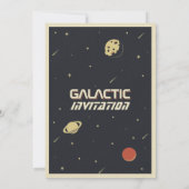 Retro Space Birthday Uitnodiging (Achterkant)