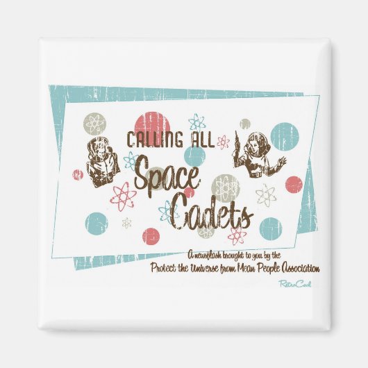 Retro 'Space Cadets' Magneet (Voorkant)
