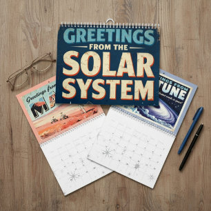 Retro Space Calendar - Groeten van de planeten Kalender