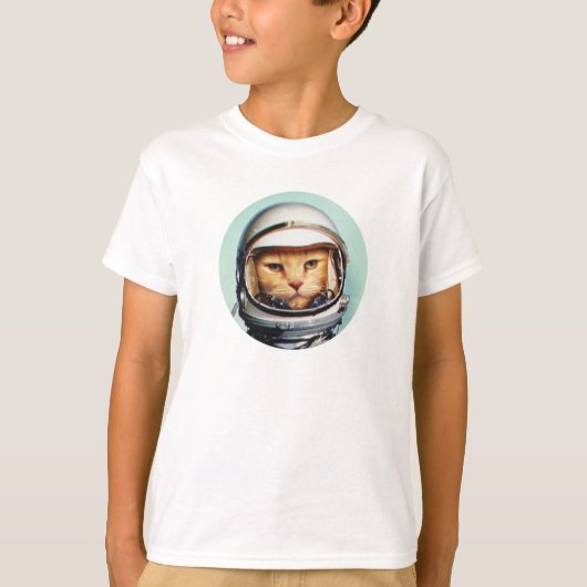 Retro Space Cat T-Shirt (Voorkant)
