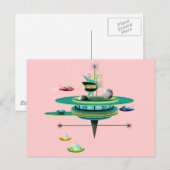 Retro Space Diner Briefkaart (Voorkant / Achterkant)