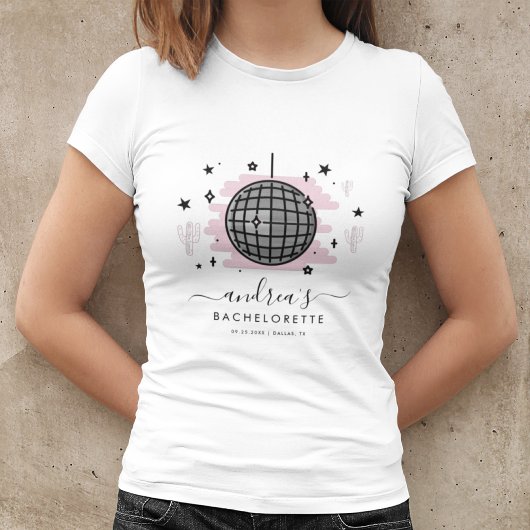 Retro Space Disco Bachelorette Feest Bruidsmeisje T-shirt