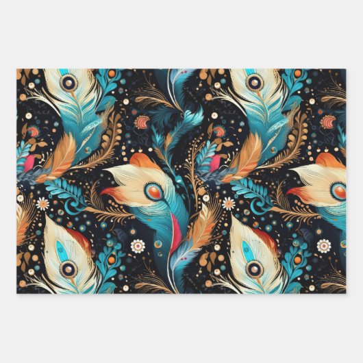 Retro Space Exploration Galaxy Inpakpapier Vel (Voorkant)