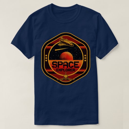 Retro Space Explorer T-shirt (Design voorkant)
