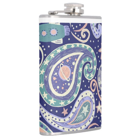 Retro Space Galaxy Design Heupfles (Rechts)