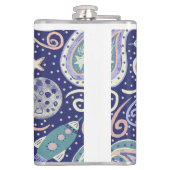 Retro Space Galaxy Design Heupfles (Achterkant)